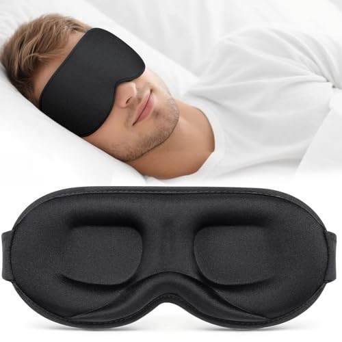 Sleep Mask for Men Women – 100% Blackout Eye Masks for Sleep – 3D Soft Sleeping