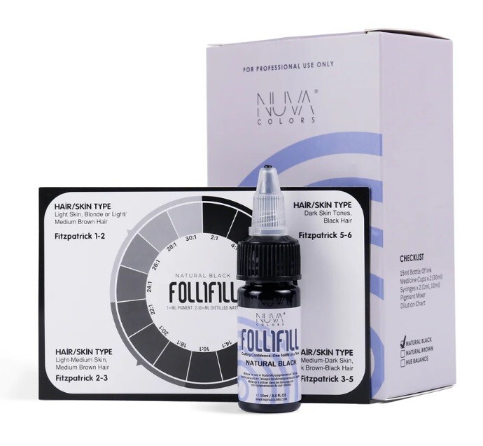 FOLLIFILL SMP Scalp MicroPigments Kits Set (Black) + 20 Cartridge Needles