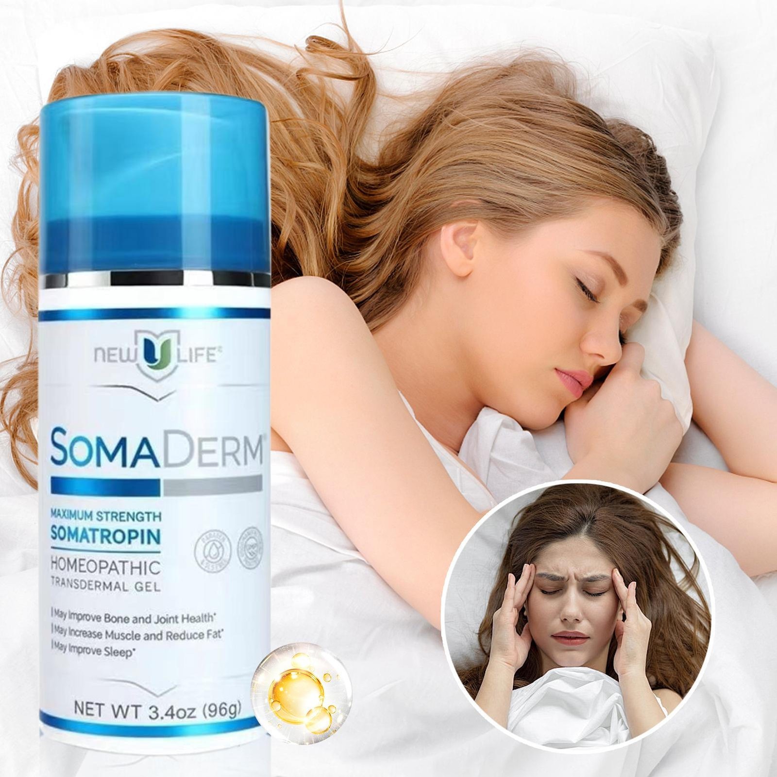 New Life Soma Gel 3.4Oz Brand New Sealed for Sleep Muscle Relaxation Wrist Under