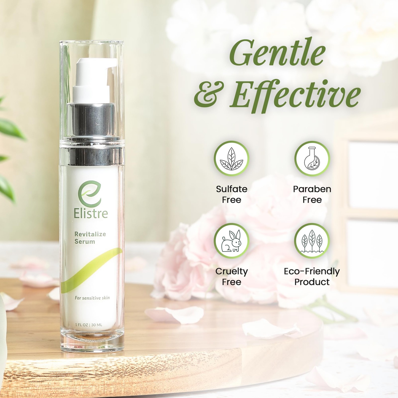 Elistre Revitalize Serum with Vitamin C, For Sensitive 1 Fl Oz (Pack of 1)