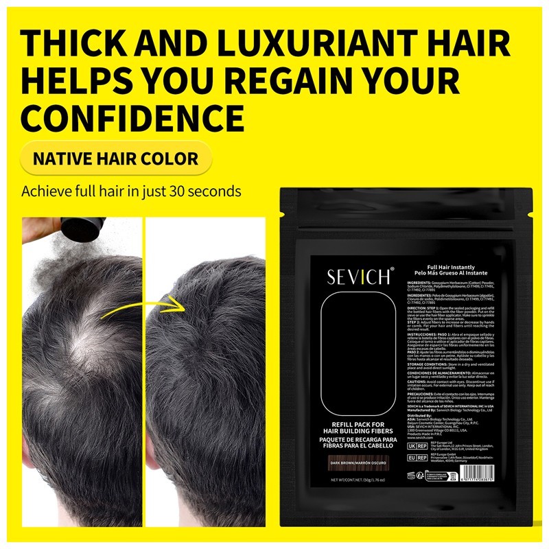 SEVICH Hair Building Fiber Hair Loss Concealer Refill Pack 25g 50g 100g FROM USA