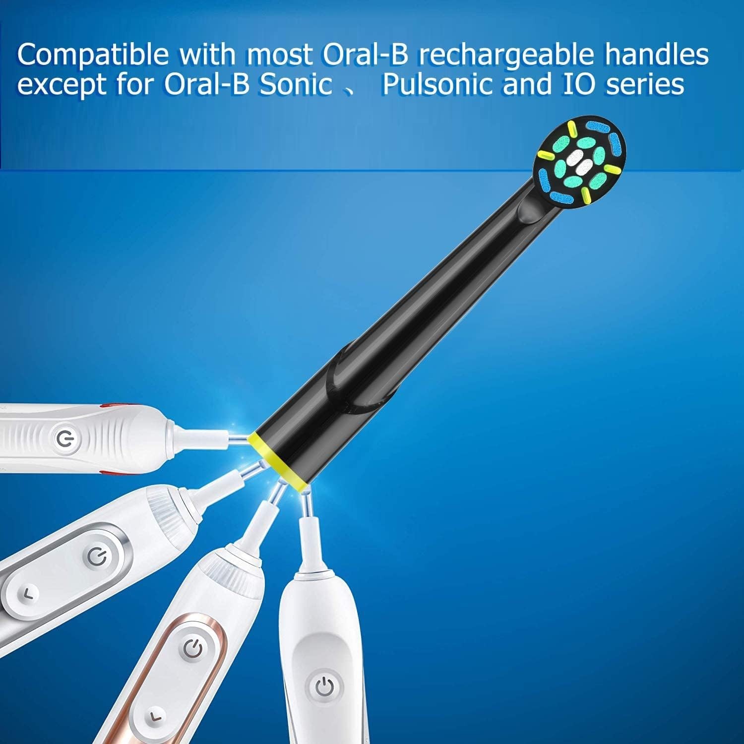 16 Pack Oral-B Braun Replacement Toothbrush Heads Black Electric Brush Refill