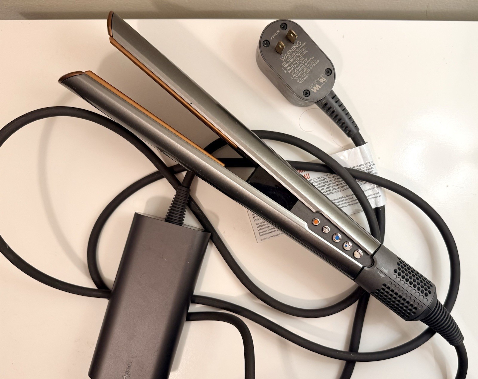 Dyson AirStrait Hair Straitener, Nickel/Copper, Used Once! (No box)