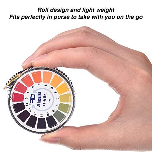Universal pH Test Paper Strips – Full Range 0-14, 16.4 ft Roll, 24 Strips