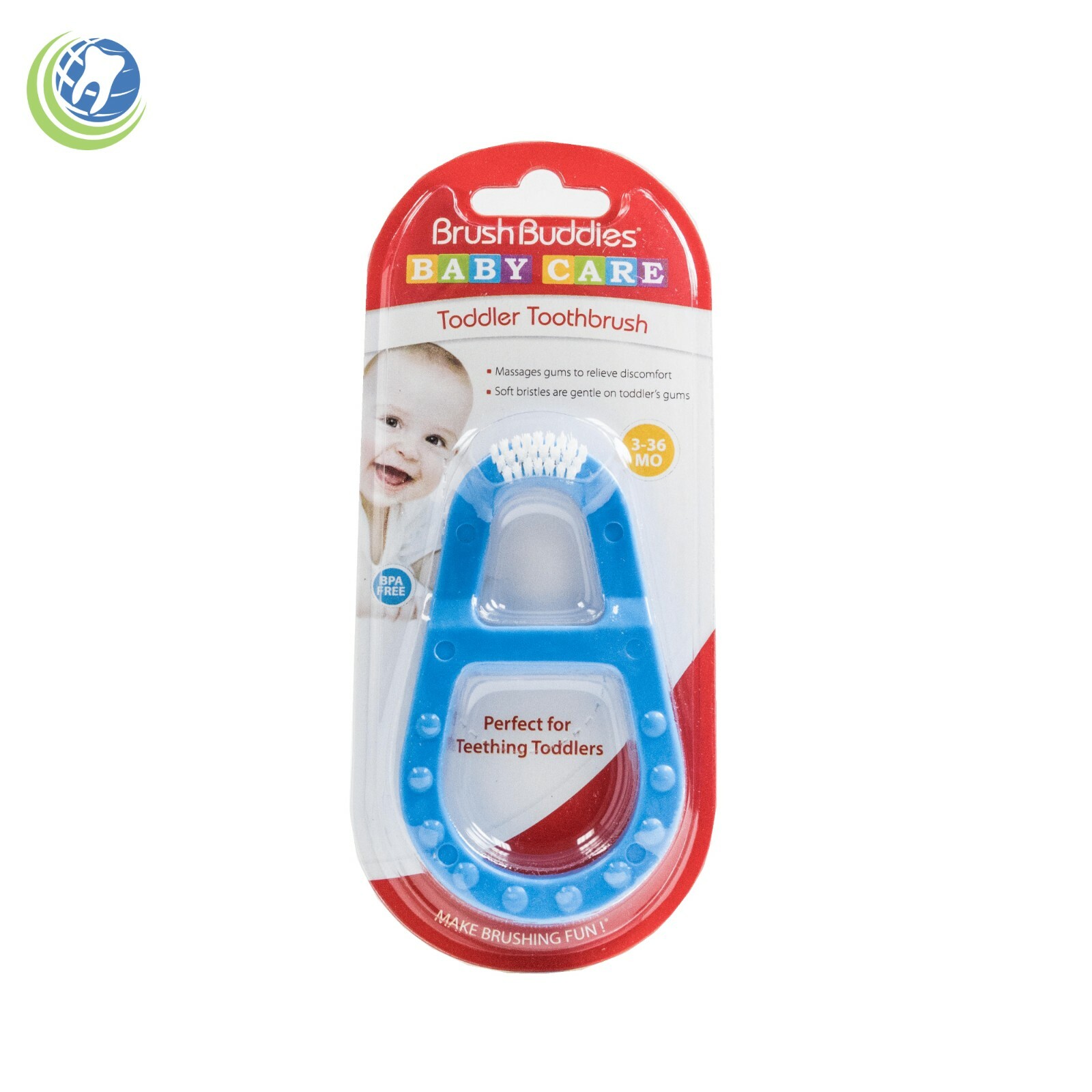 3X New Brush Buddies Baby Care Toddler Toothbrush 3-36 Months Relief Blue