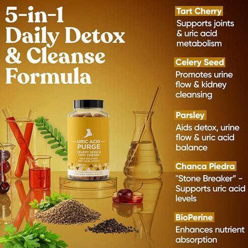 Purge! Uric Acid Flush Detox Cleanse Joint Support & Active Mobility Tart Cherry