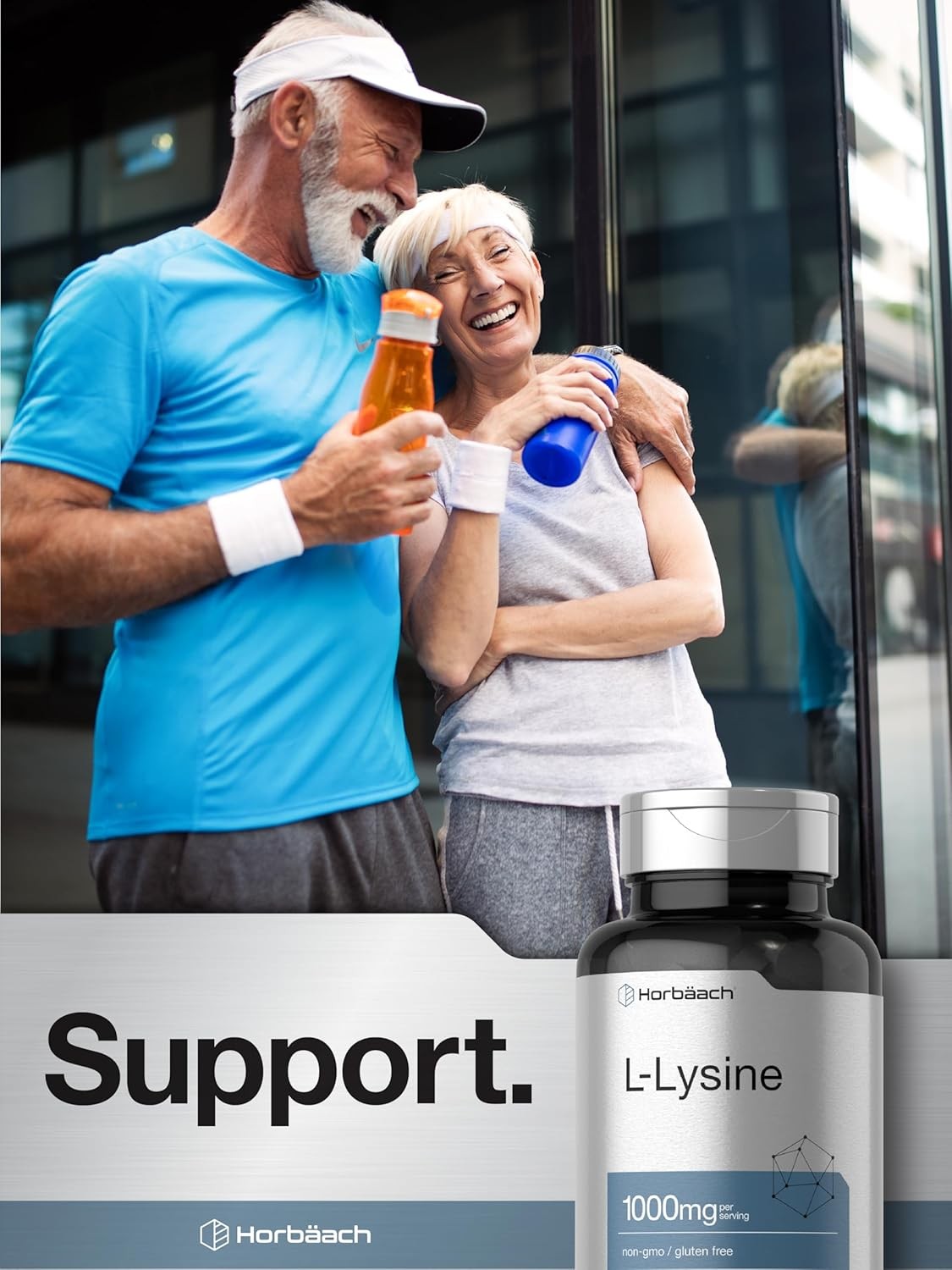 L-Lysine 1000mg | 100 Caplets | Free Form Supplement | Vegetarian | by Horbaach
