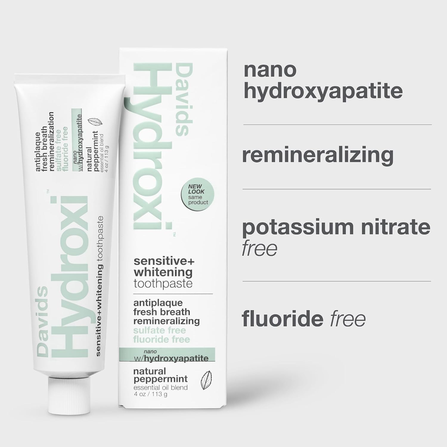 Davids Hydroxi Fluoride Free Nano Hydroxyapatite Toothpaste for Remineralizing,