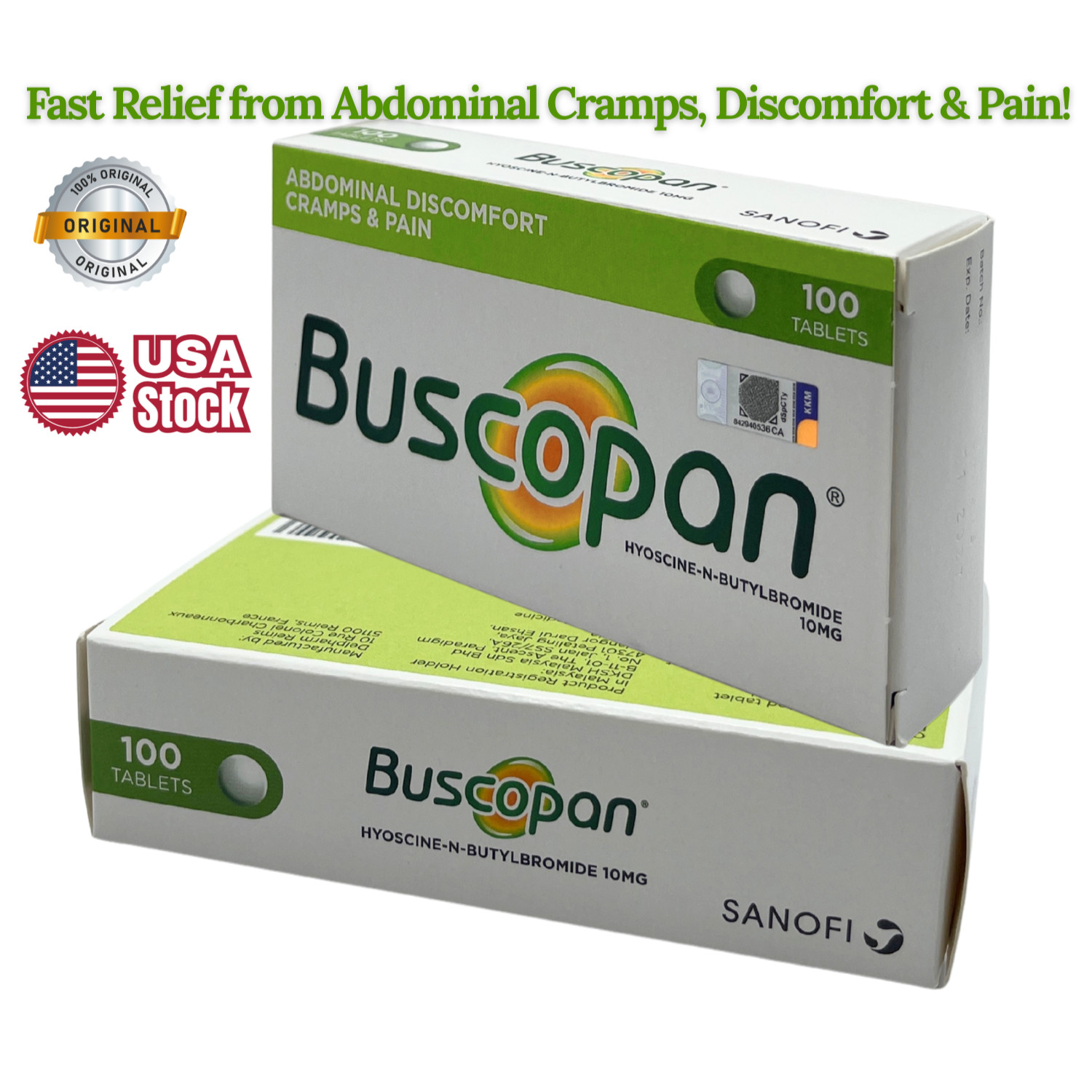Irritable Stomach Discomfort Cramps Pain Relief 10mg 100 tablets – US Shipping