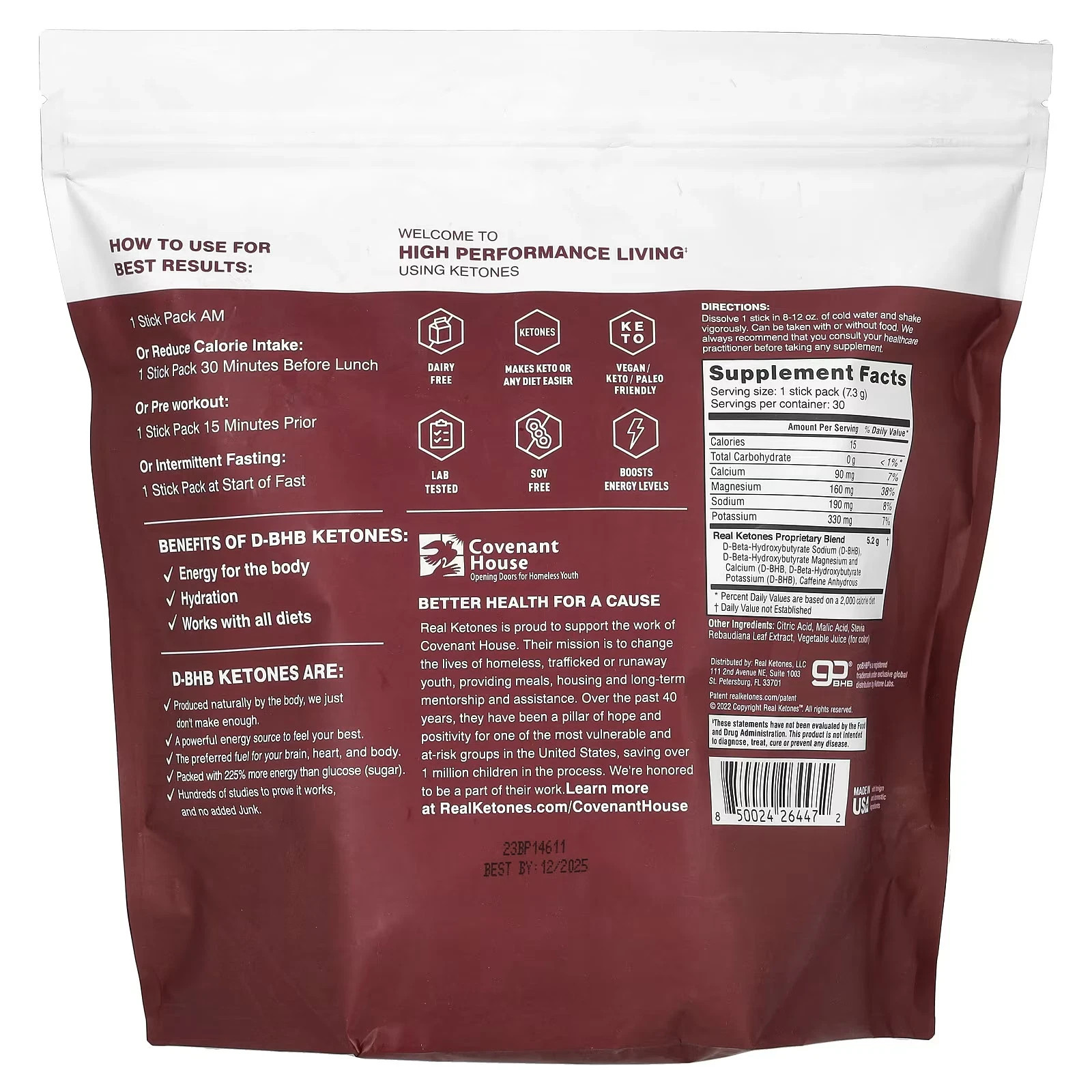 Real Ketones Shift, Caffeinated Mixed Berry 30 Packets, 0.26 oz (7.3 g) EXP 2027