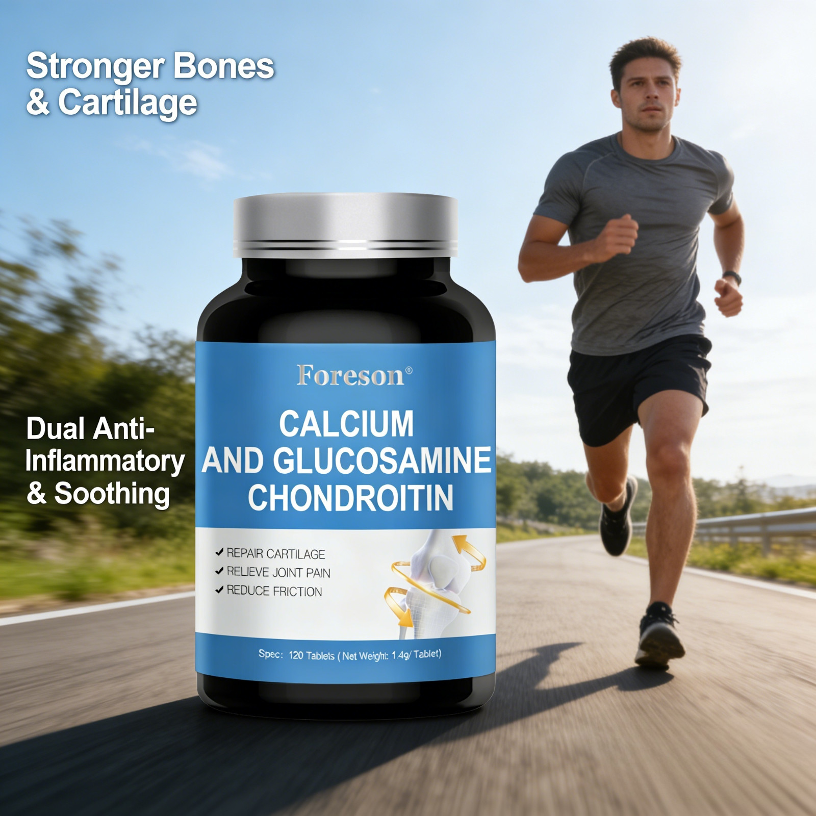 Foreson Glucosamine Chondroitin Joint Support Supplement For Bone Health Care
