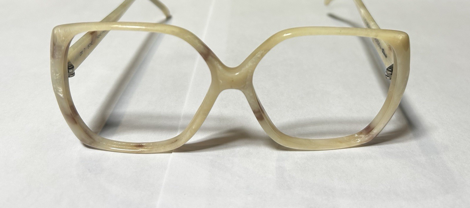 Carolyn Roehm for Classic CR7 Bone Handmade Israel Oversized Eyeglass Frames NEW