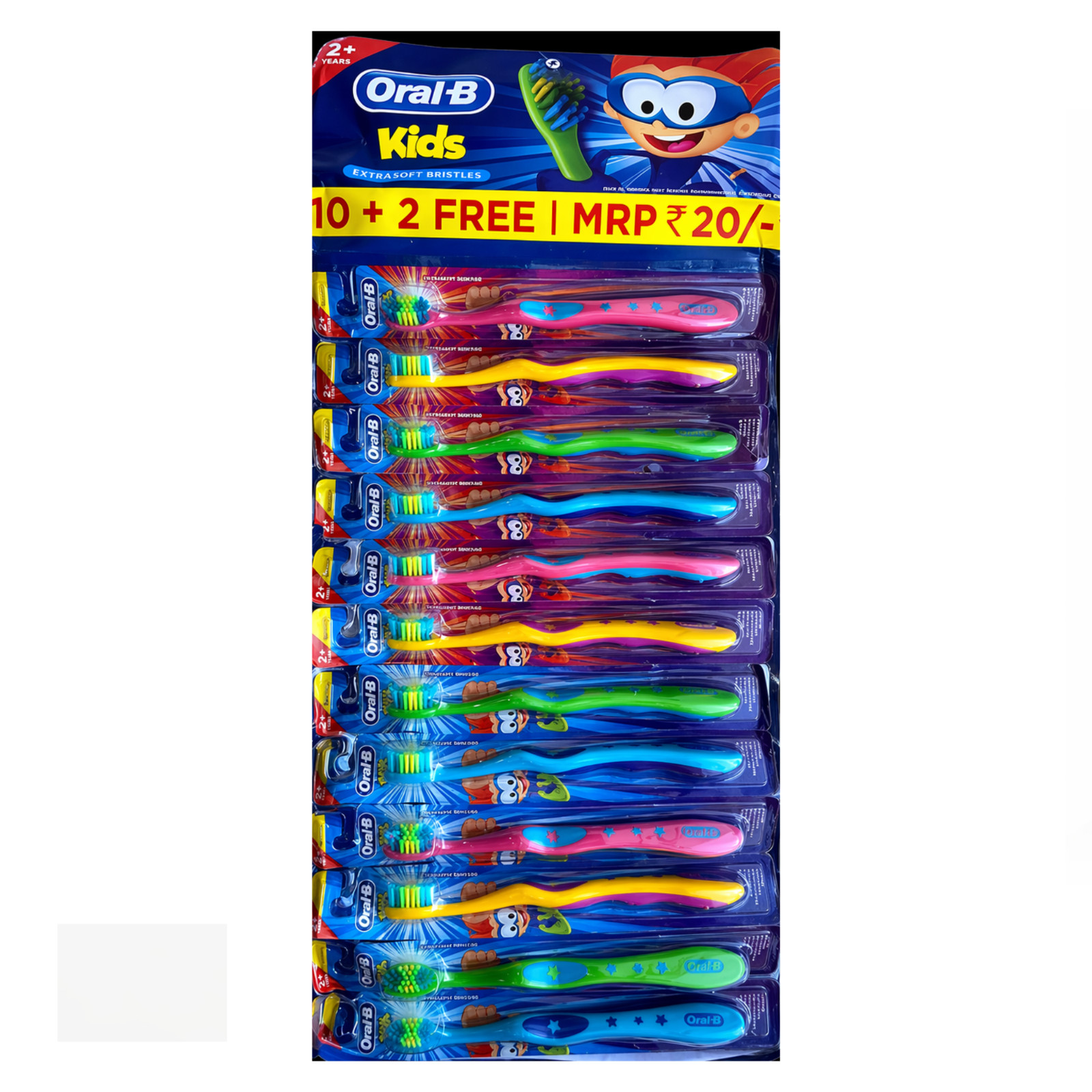 Oral-B Kids Toothbrush Set 12 Pack Card Extra Soft 2+ Years Colorful Brushes