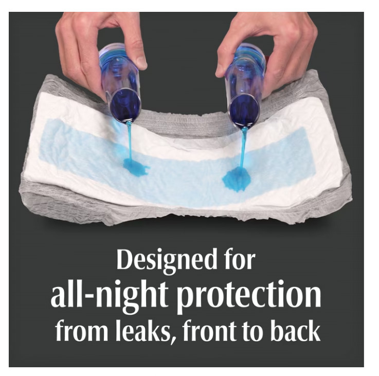 Depend Night Defense Incontinence Underwear for Men, Adult Diapers, L, 56 Count