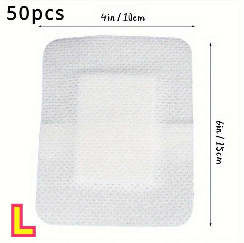 50pcs Large Medical Adhesive Wound Dressings 6×7cm Hypoallergenic Bandages – NEW