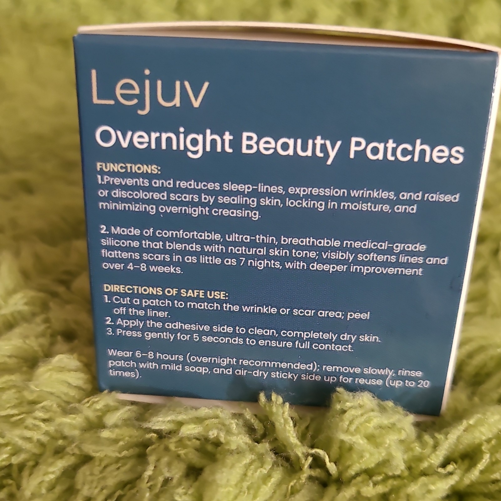 Lejuv Overnight Beauty Patches 1.6 in x 4.7 ft Wrinkle Scar Fix Witch Hazel Aloe