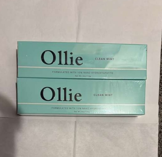 2 Pack Ollie Toothpaste Clean Mint (4oz Each) Nano Hydroxyapatite Enamel Repair