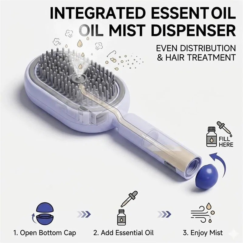 2026 New Electric Steam Brush, Electric Steam Brushs for Hair, Rechargeable US