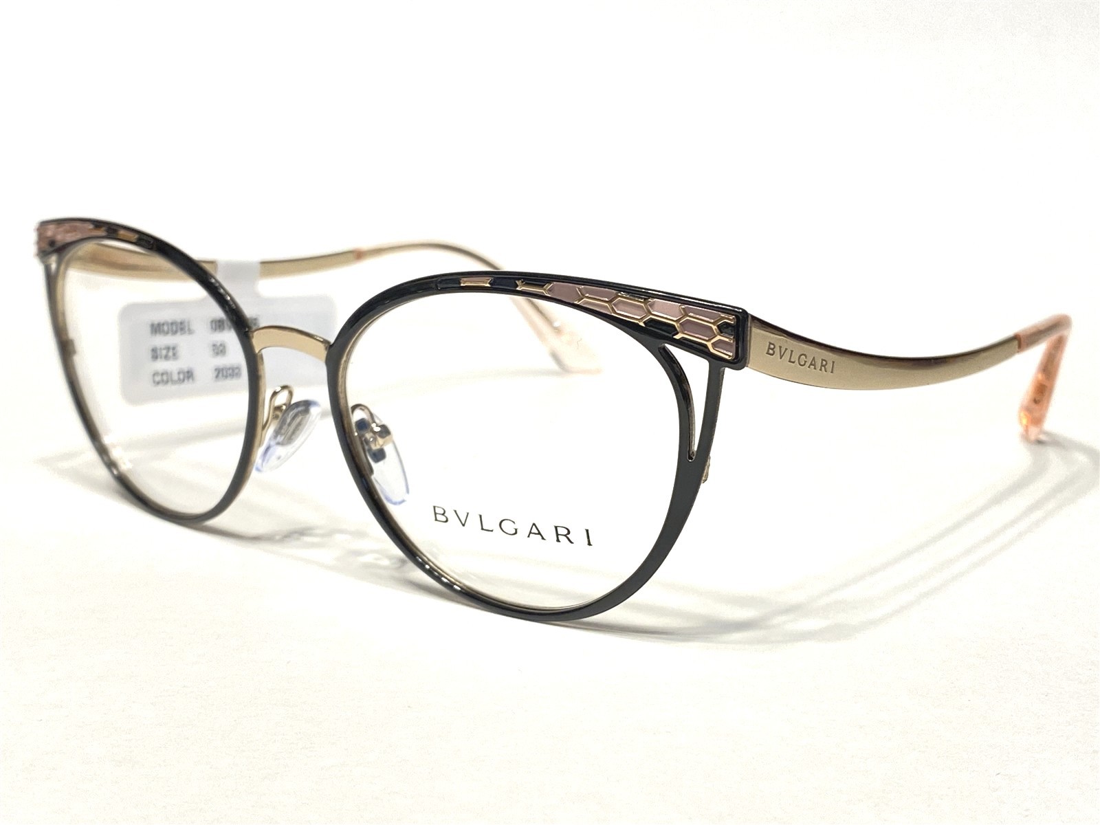 Women’s Bvlgari Eyeglasses Frames BV2186 2033 Black & Pink Cat’s 53/17~140 NEW