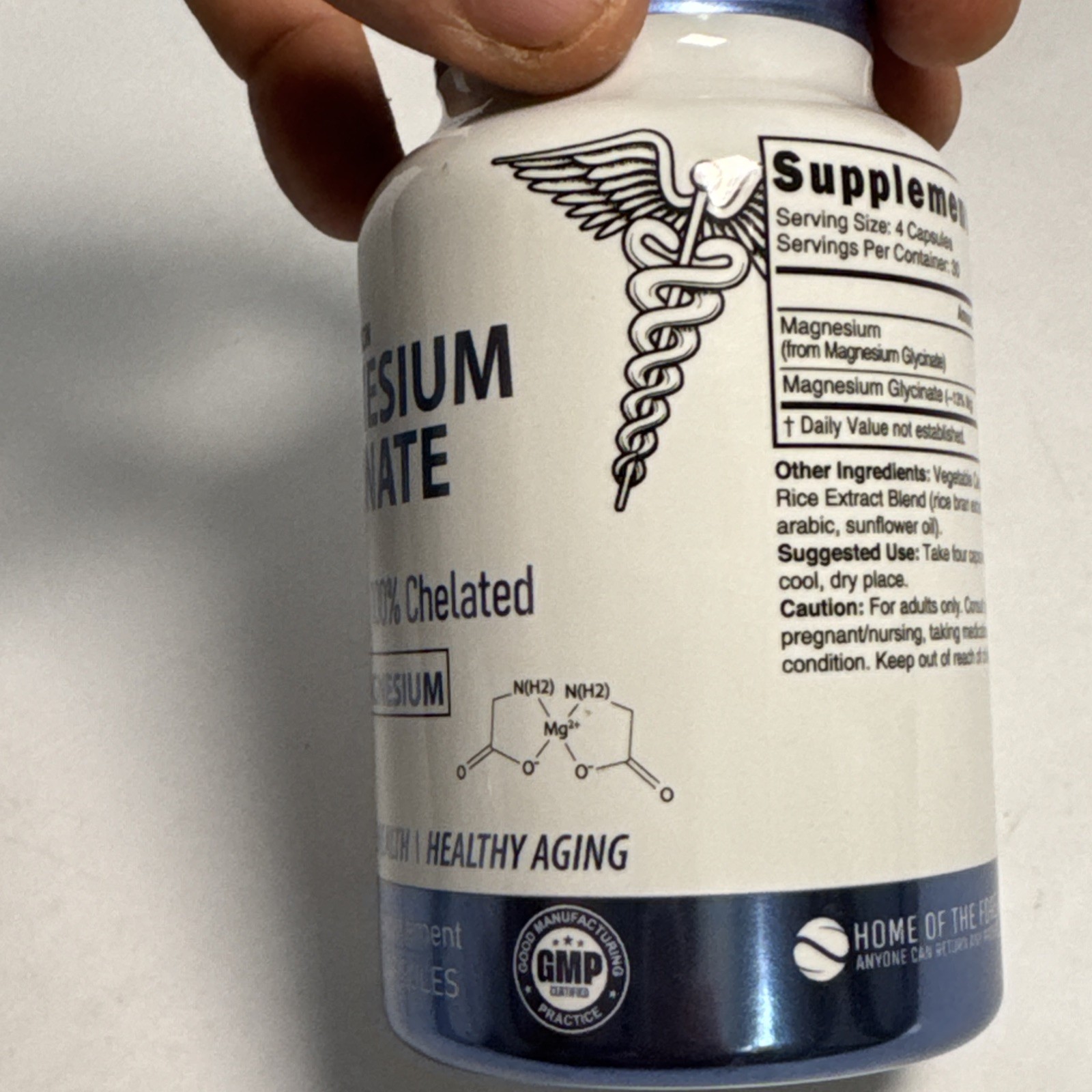 New Nutri Magnesium Glycinate High Absorption 120 Vegan Caps 900 mg 03/2028