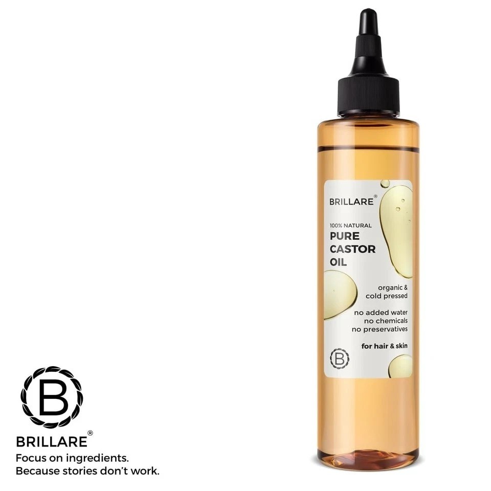 Brillare Cold Pressed Castor Oil | 100% Pure Hair & Skin Moisturizer