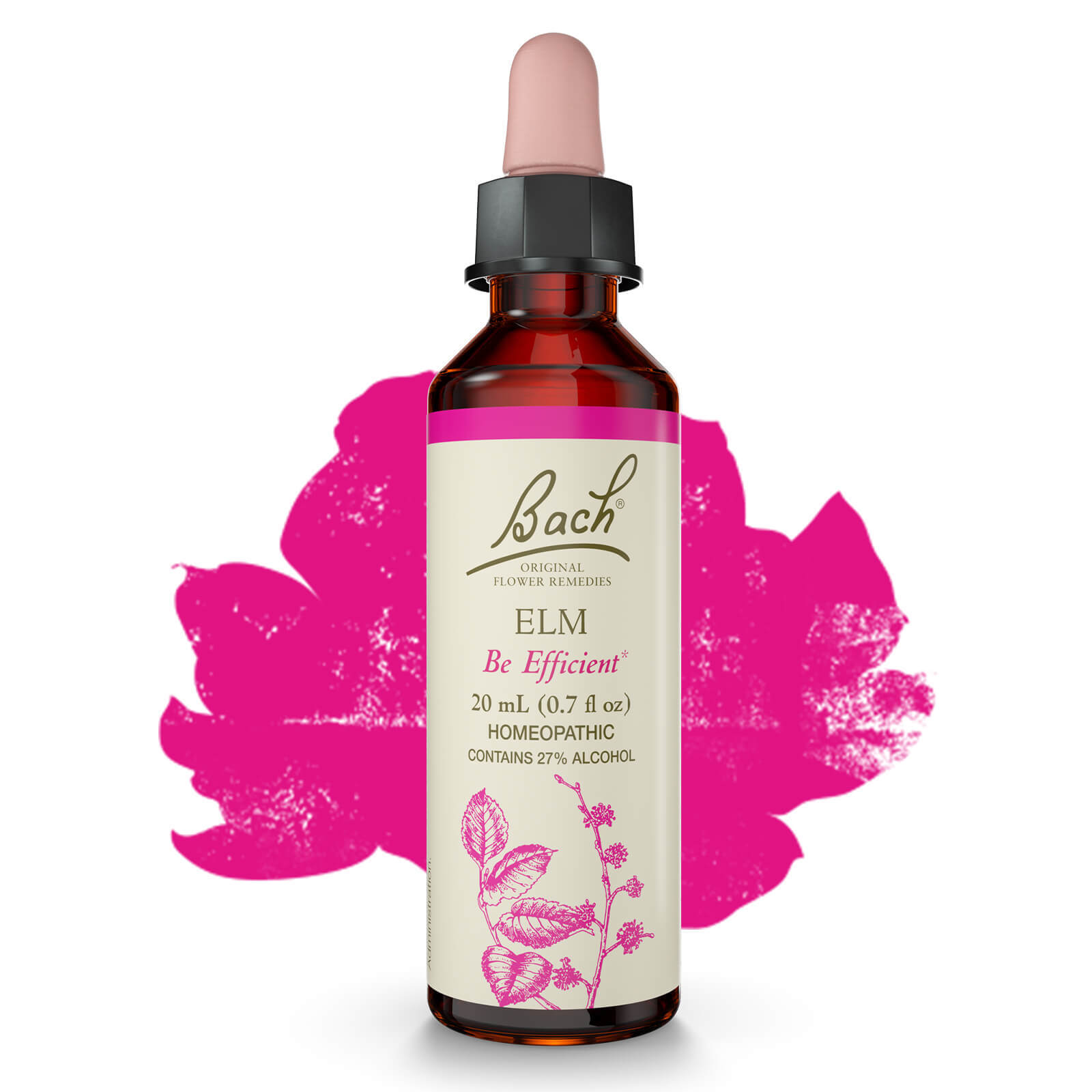 Bach Original Flower Remedies Elm, Be Efficient 0.7 fl. oz. (20mL)