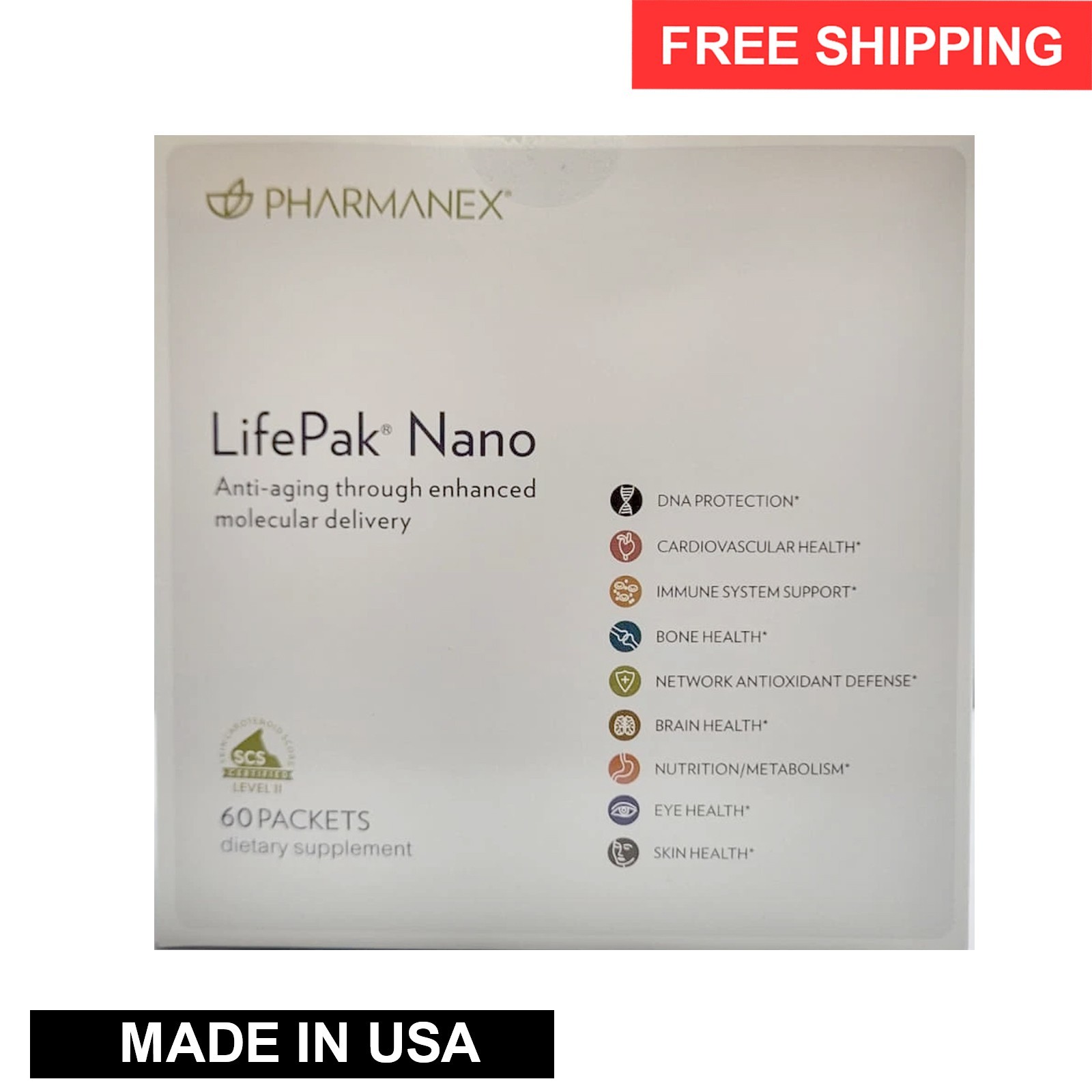 New Nu Skin Pharmanex Lifepak Nano, 60 packets, Exp 12/2027