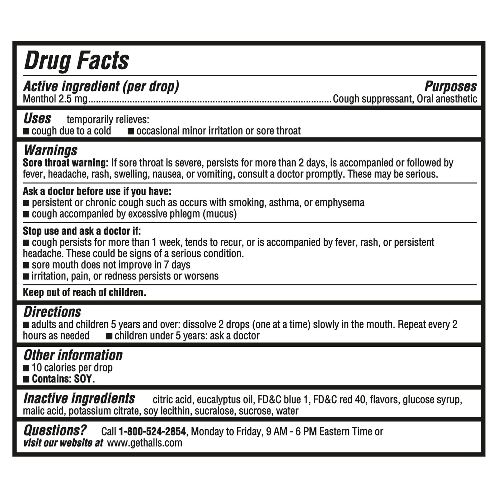 Halls Throat Relief Blueberry Cough Drops, Value Pack, 80 Drops