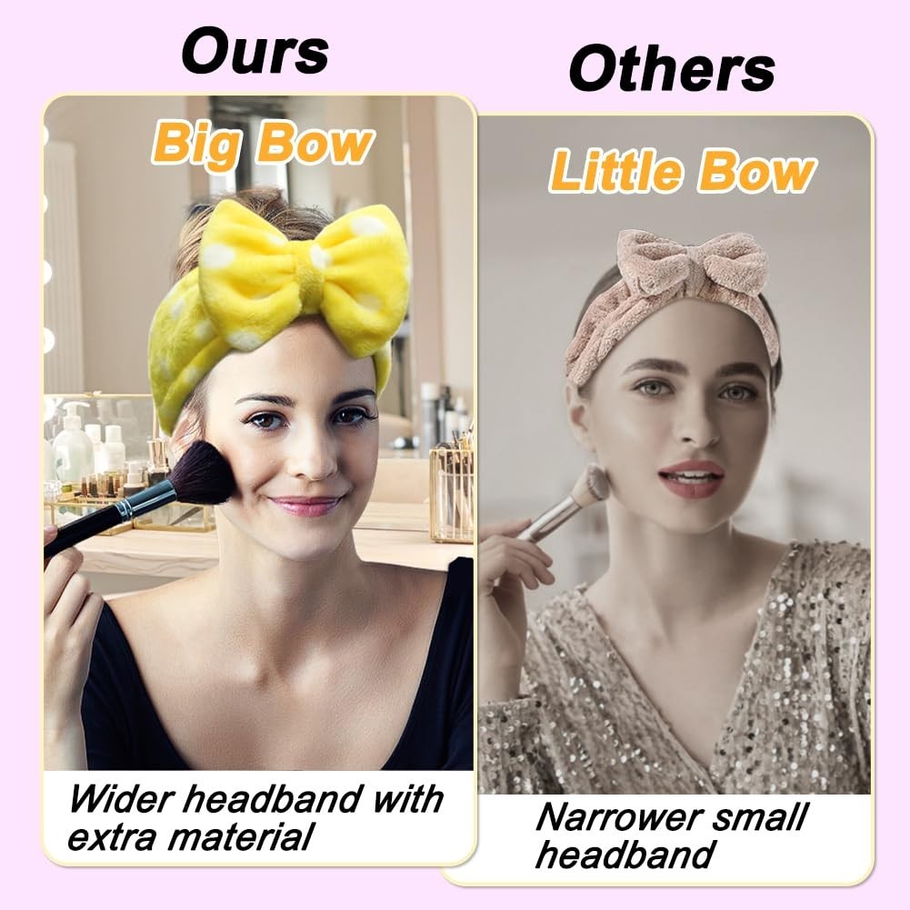 Sweet Super Soft Caroset Polka Dots Wash Cosmetic Headband Hairlace yellow po…