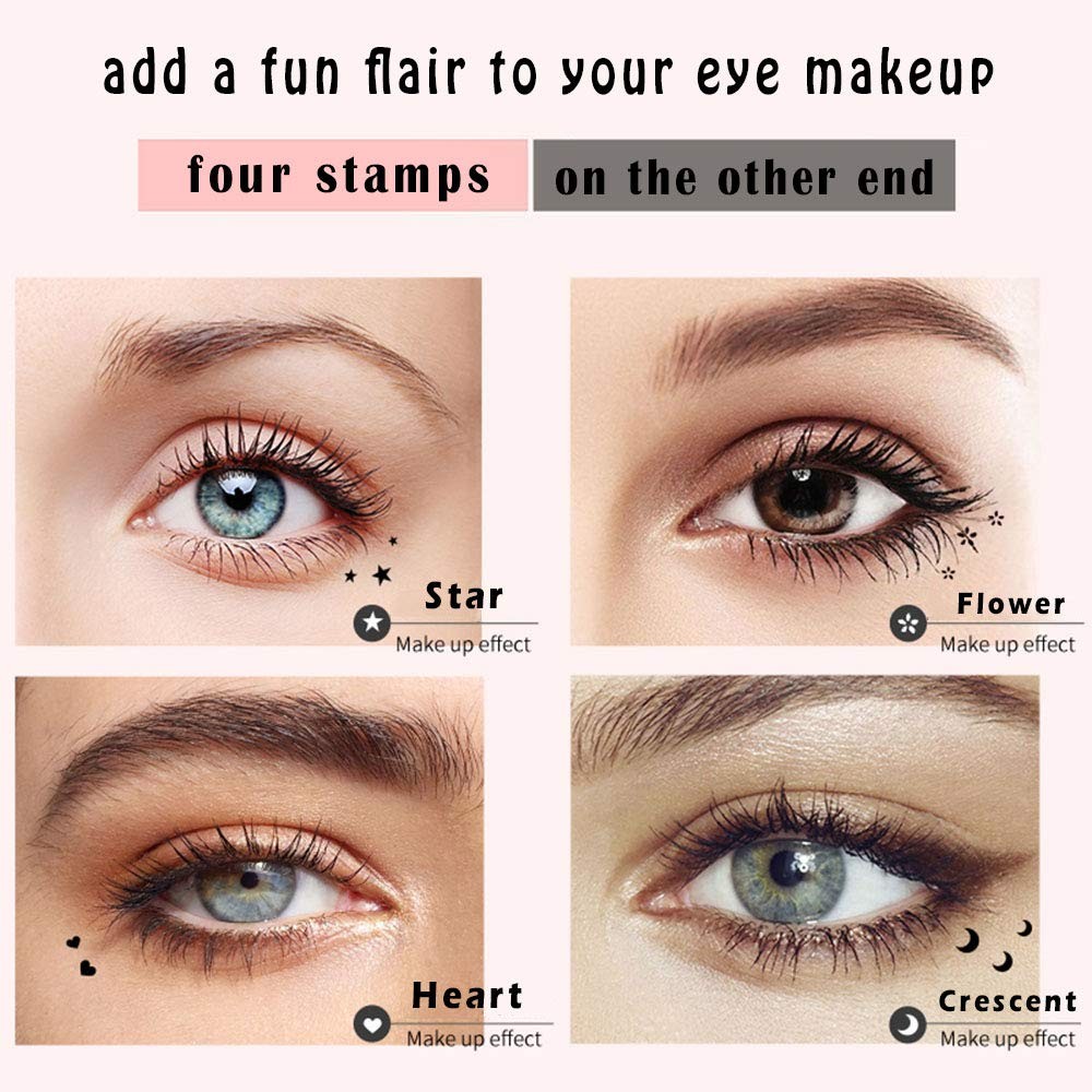 Face Stamp & Eyeliner Set, 4 PCs Black Shape 1 Count (Pack of 4),