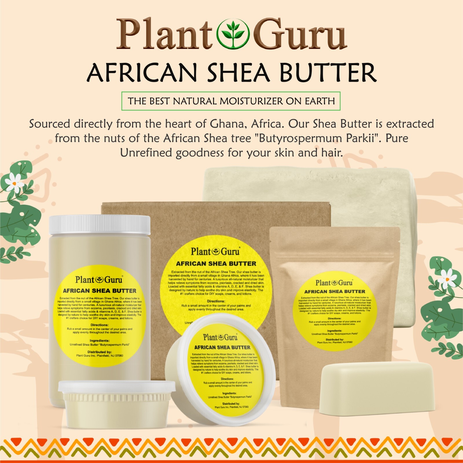 Raw African Shea Butter 100% Pure Unrefined Organic Natural Bulk Wholesale