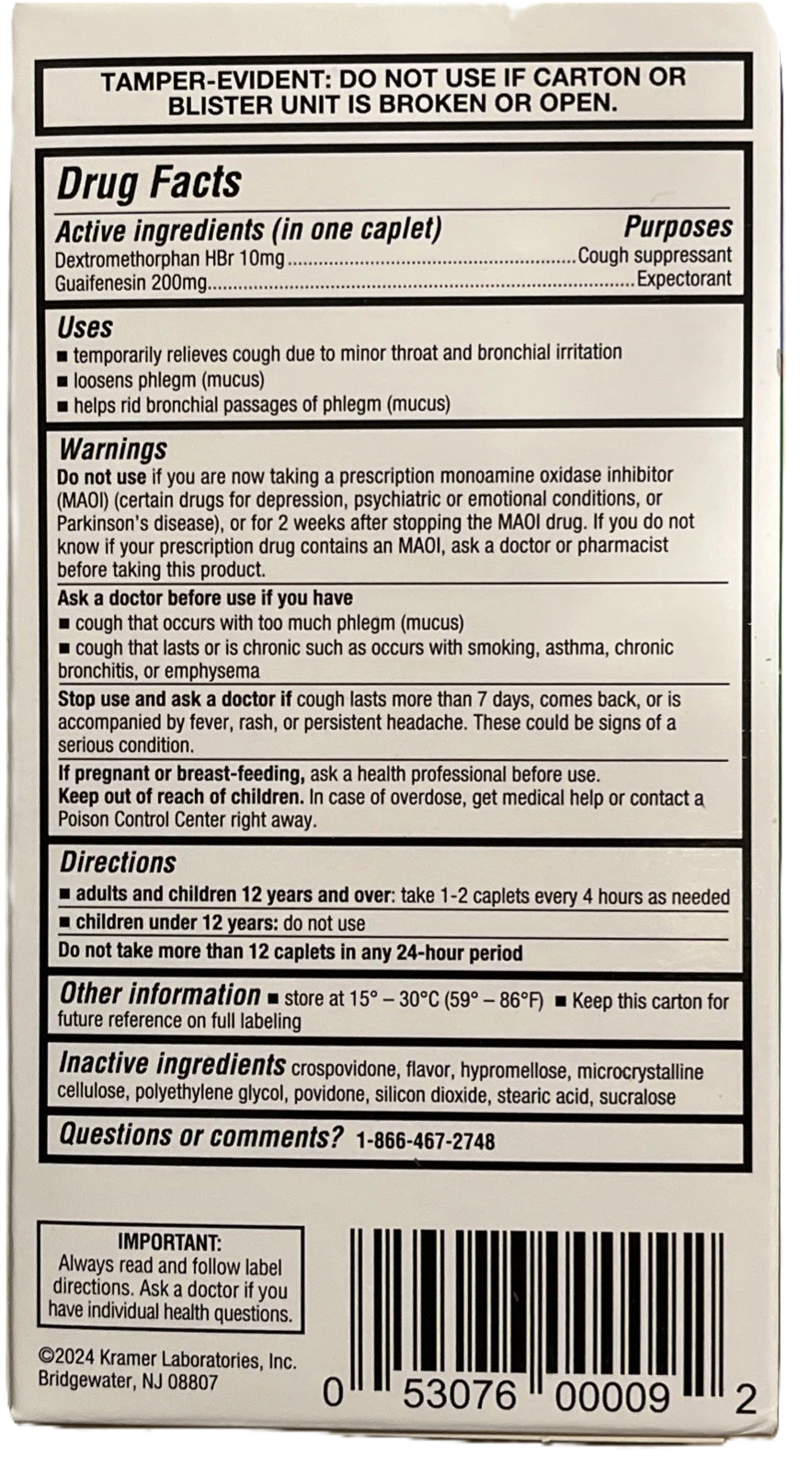 Safe Tussin DM non-drowsy COUGH + CHEST CONGESTION 24 caplets NIB 10/2027
