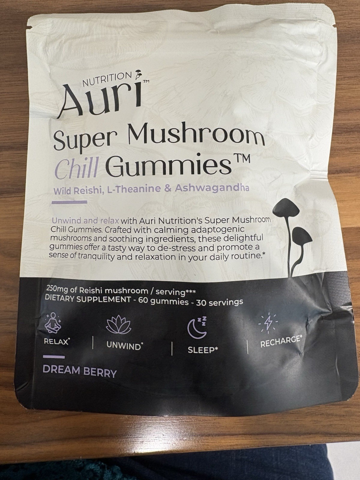 Auri Nutrition Super Mushroom Chill Gummies Dream Berry