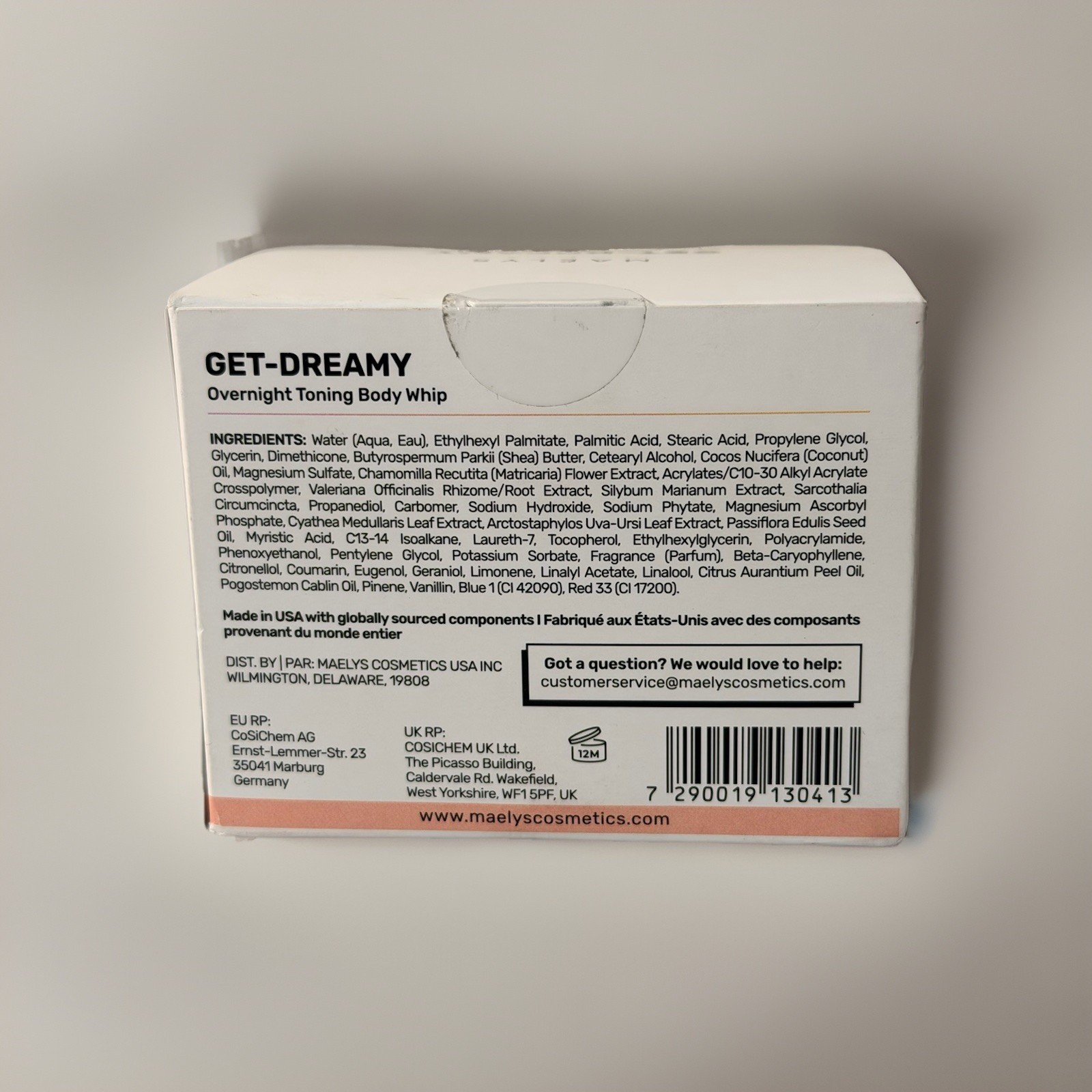 MAELYS GET-DREAMY Overnight Toning Body Whip 6.8 oz / 200 ml New in Box