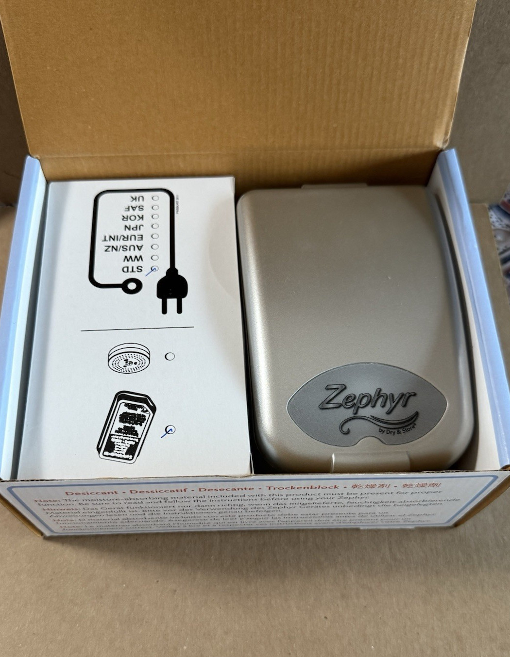 Zephyr By Dry & Store Hearing Aid Dryer w/ 3 Extra Dry-Brik Refills Dehumidifier