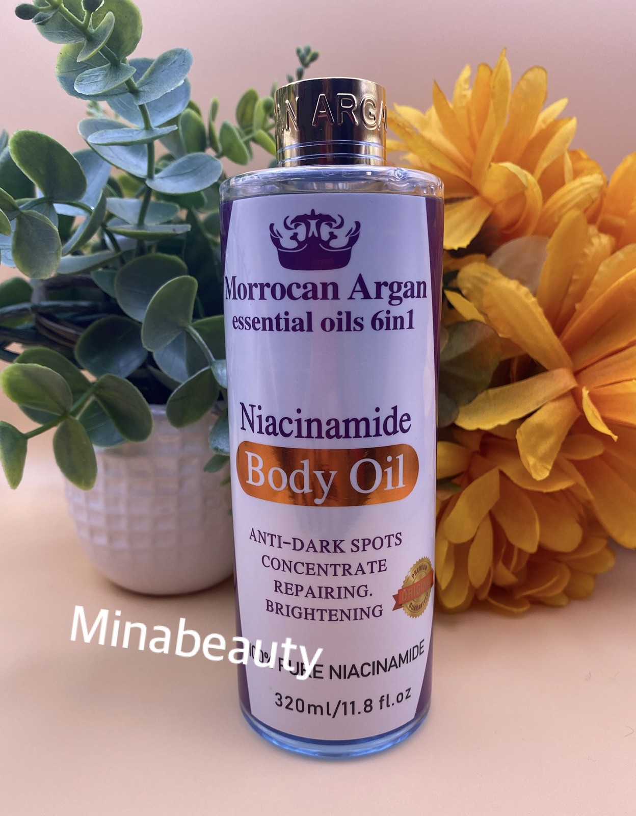 Morrocan Argan Essential Oils 6 In 1 Niacinamide Body Primer Skin Oil 300ml