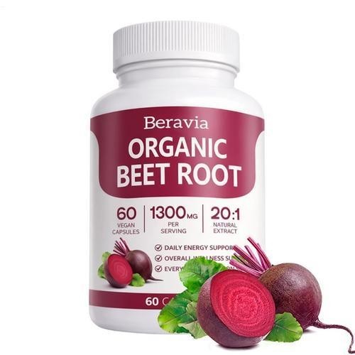 Beravia Organic Beet Root Capsules, Purely Natural, Non-GMO 60 Capsules