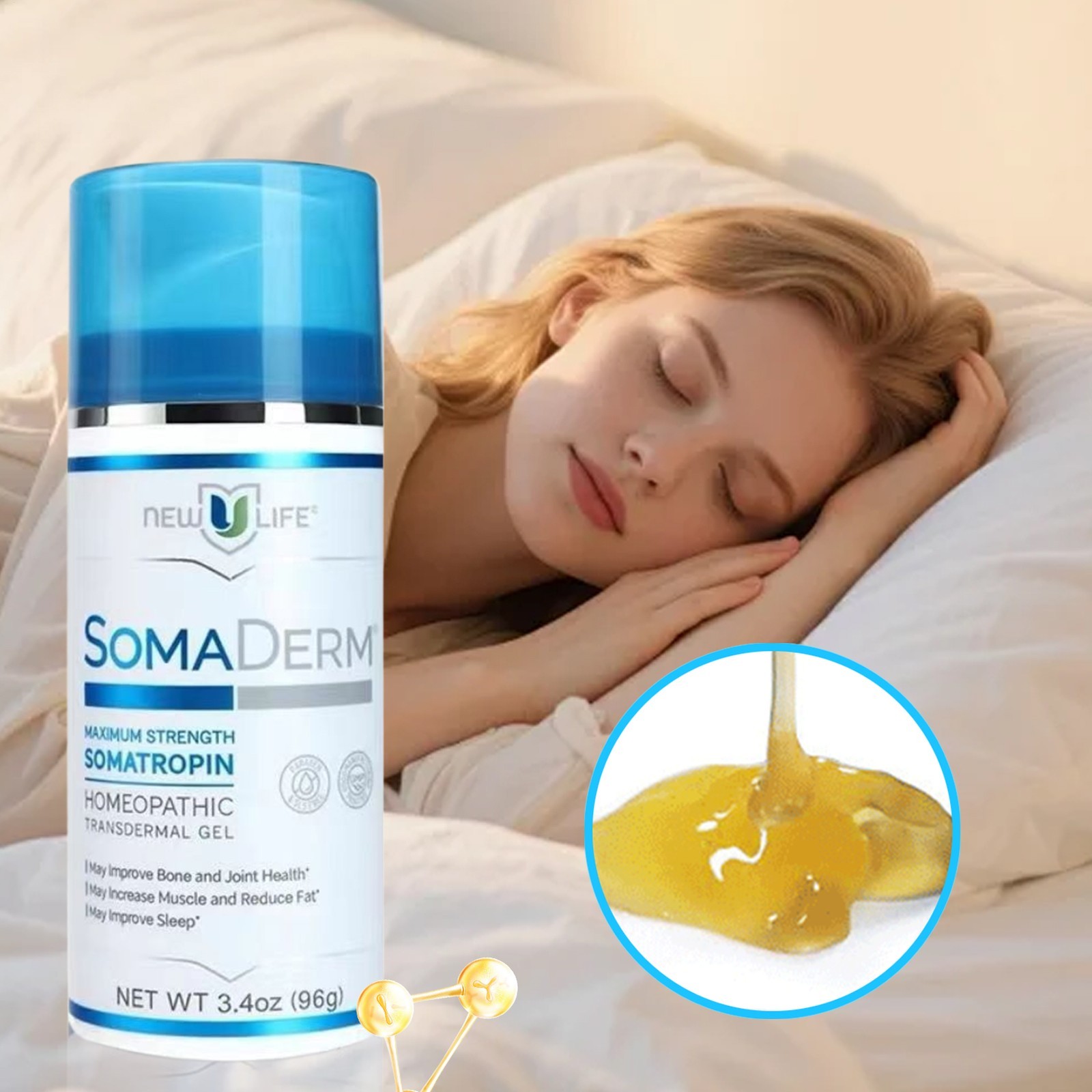 New Life Soma Gel 3.4Oz Brand New Sealed for Sleep Muscle Relaxation Wrist Under