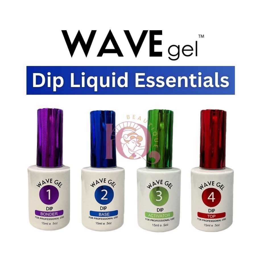 Wave Dip Essentials Liquid 0.5 fl.oz/15mL SET 4pcs [Step 1, 2, 3, 4]