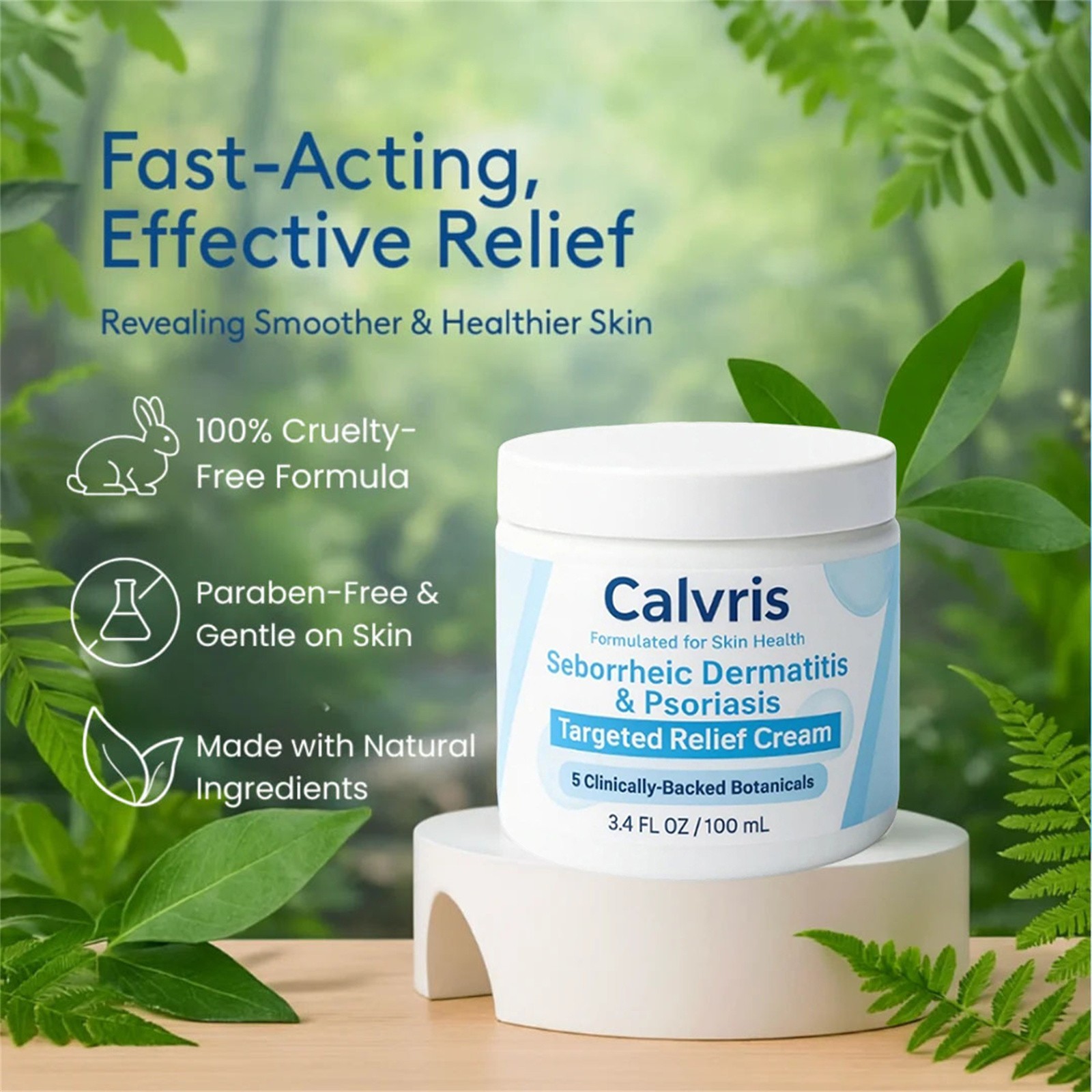 Calvris Seborrheic Dermatitis & Psoriasis Treatment Cream Beard Recovery Cream