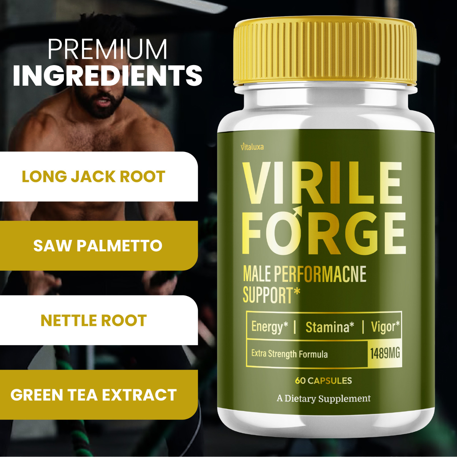 (5 Pack) Virile Forge for Men Advanced Male Performance Capsules (300 Capsules)