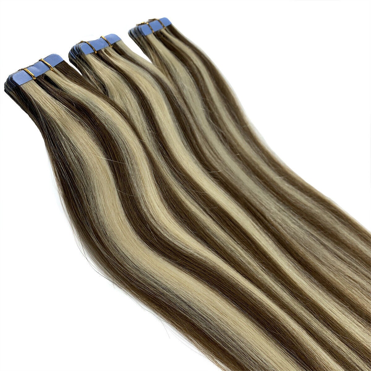 Tape in Human Hair Extensions Invisible Adhesive Glue Skin Weft Remy Hair16-26in
