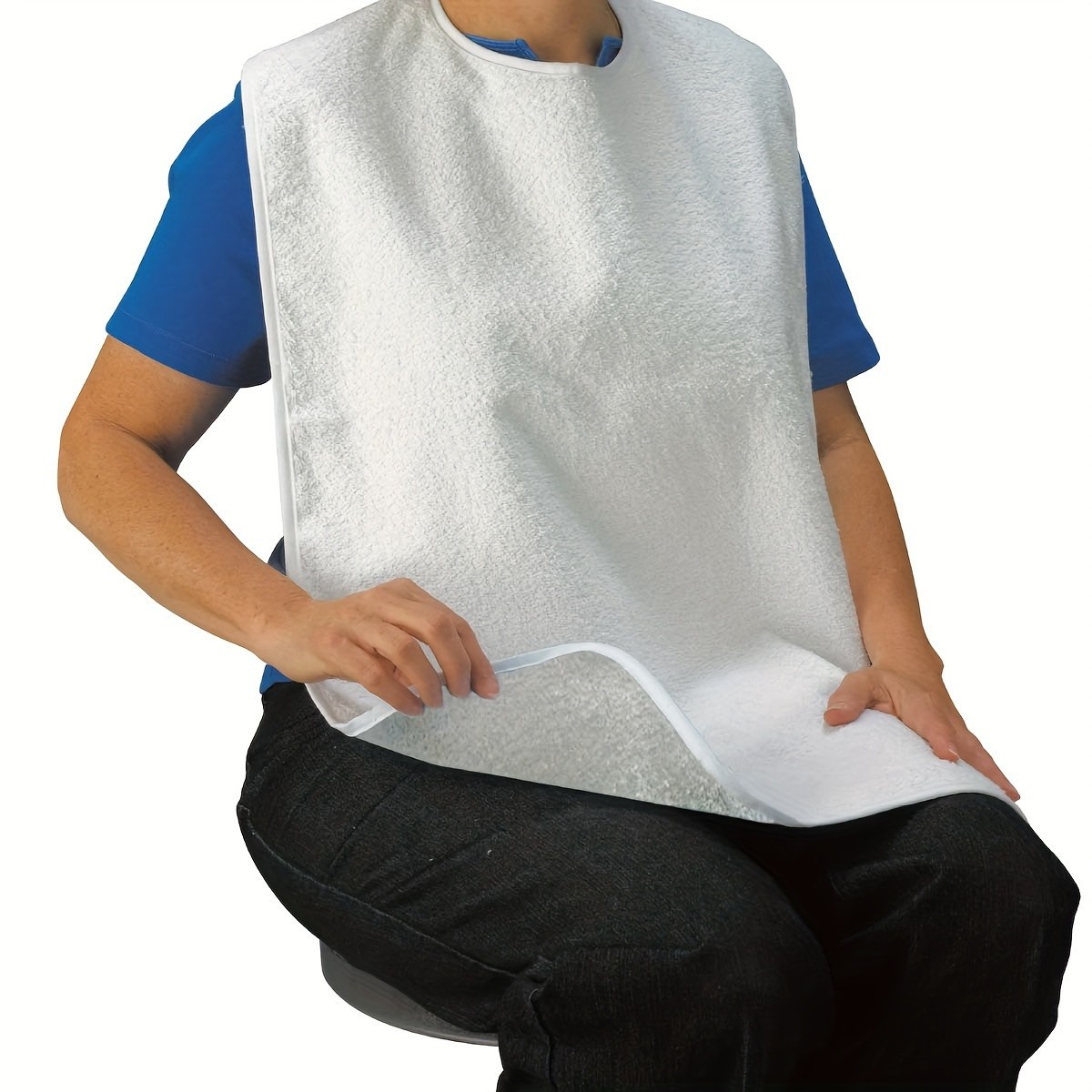 5PCS Adult Bibs for Eating Women/Men Bib-Washable Reusable Antifouling US