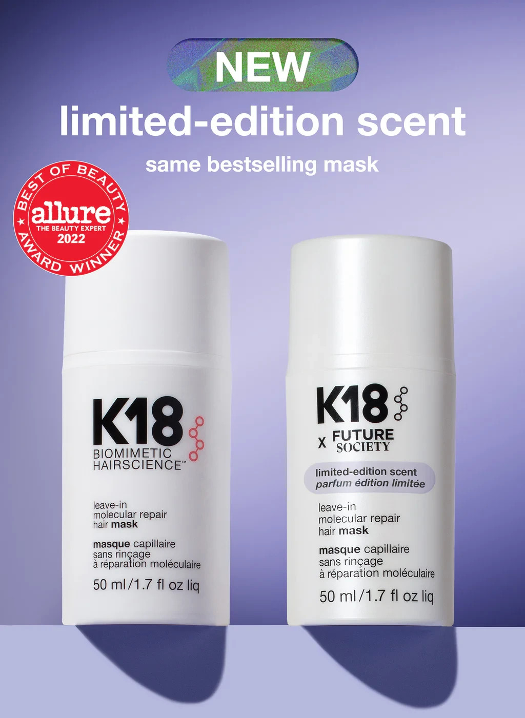 K18 x Future Society Set. Molecular Repair Hair Mask 50 ml + Floating Forest EDP