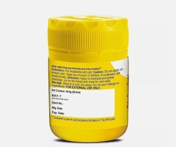( 2 x 50 ml ) Amrutanjan Extra Power Yellow Pain Balm