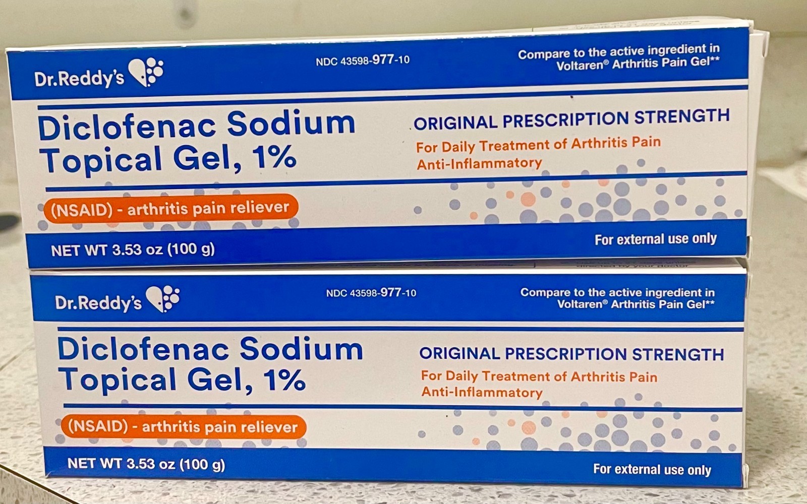 Generic Arthritis Pain Diclofnac Gel 1% 100g Pack Of 2 Boxes Free Shipping!