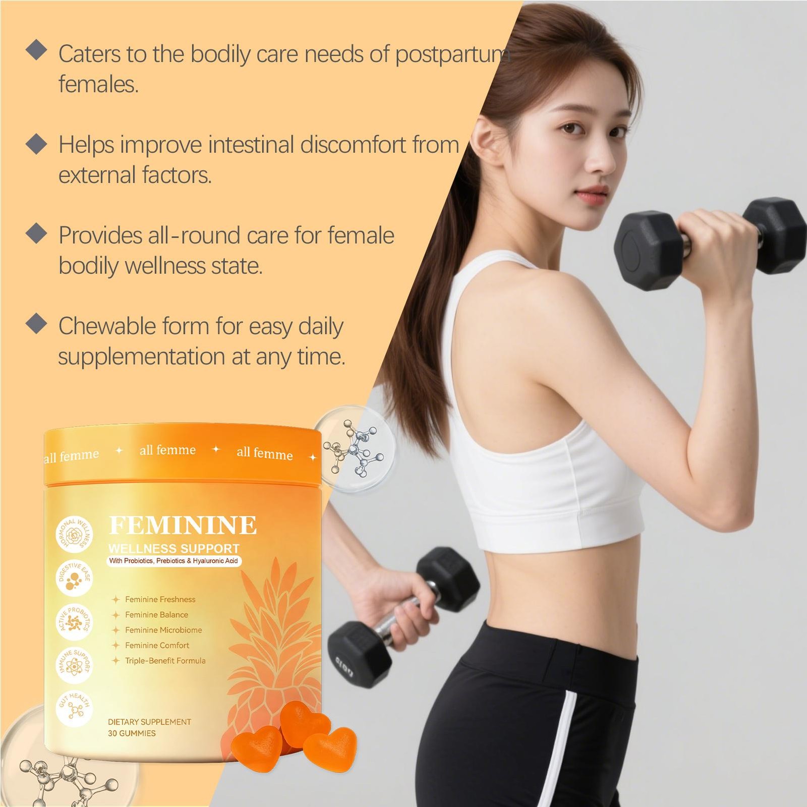 Flora Plus Gummies, Advanced Vaginal Support, Vaginal Health Gummies, Ph Bala…