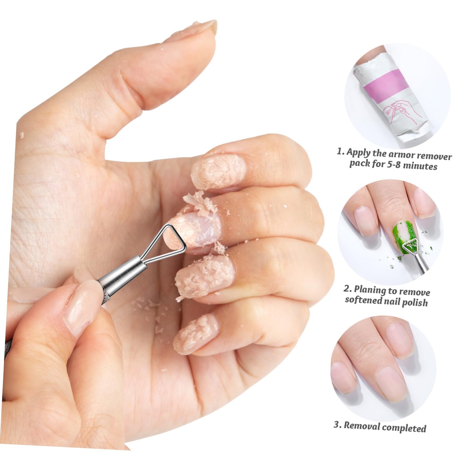Cuticle Pusher Set 4Pcs Triangle Nail Art Scraper Polish Tool with Ergonomic …