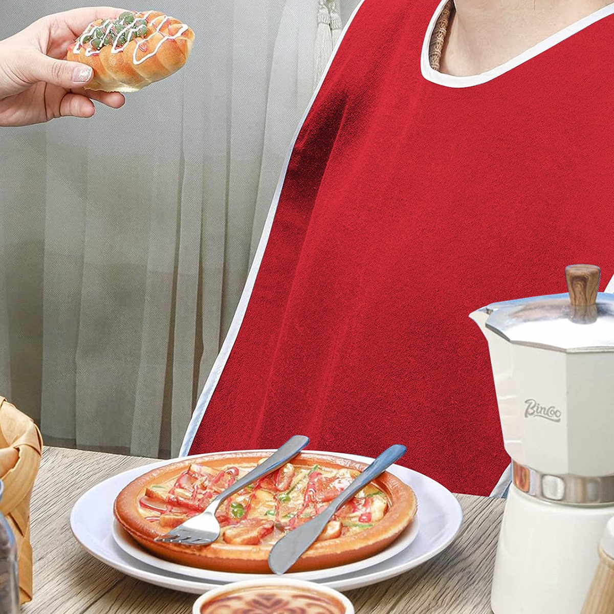 5PCS Adult Bibs for Eating Women/Men Bib-Washable Reusable Antifouling US