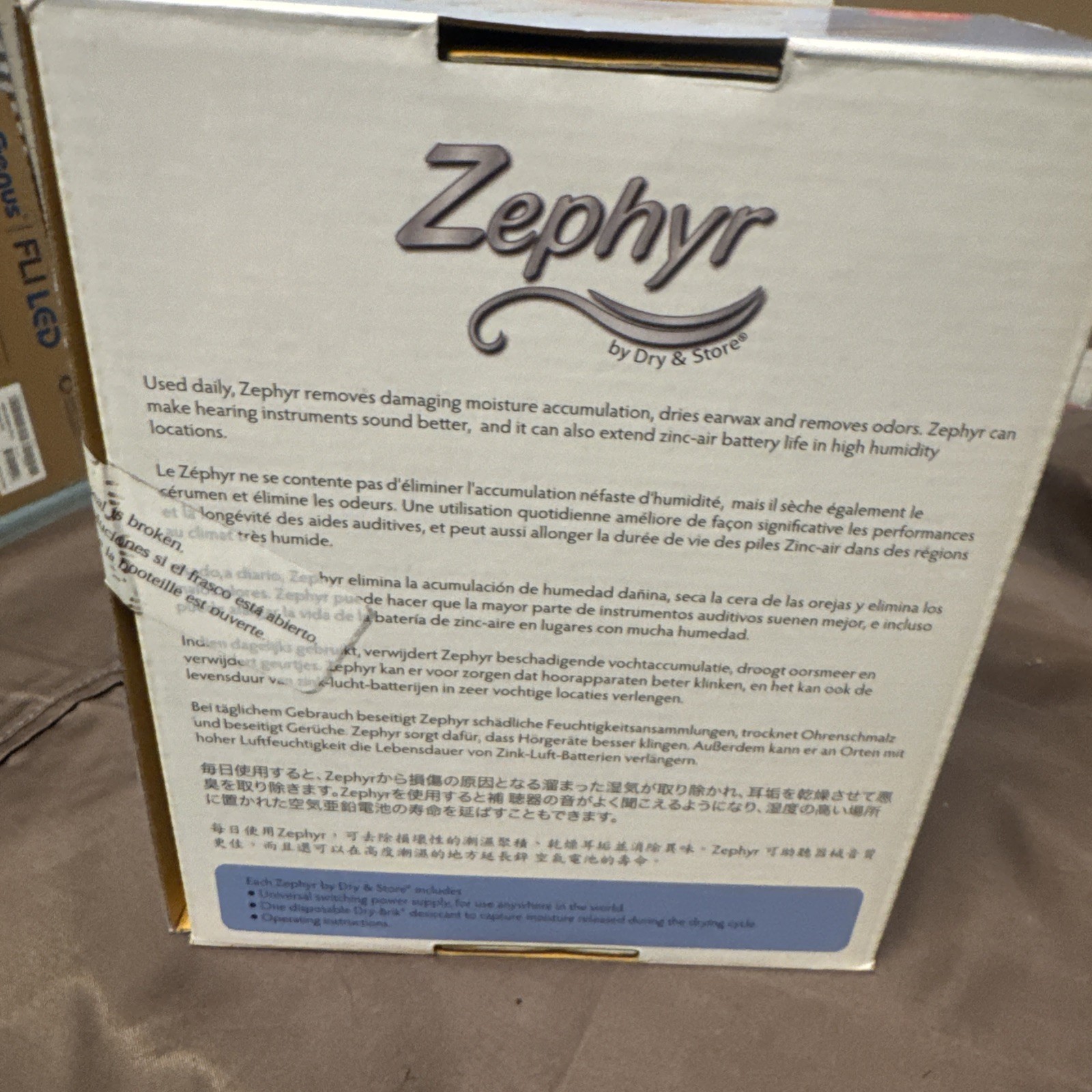 Zephyr by Dry & Store Hearing Aid Dryer Tinnitus Cochlear Ear Monitors NEW